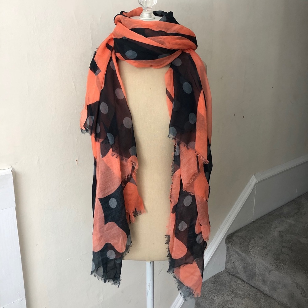 Sonia Rykiel Abstract Print Polkadot Cotton Scarf